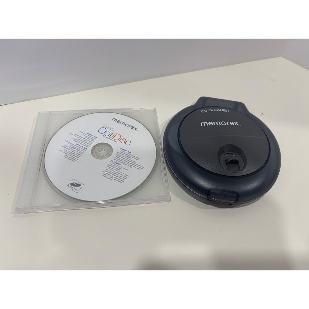 Memorex CD Cleaner Manual Disc Cleaning Device and OptiDisc CD/DVD Lens Cleaner